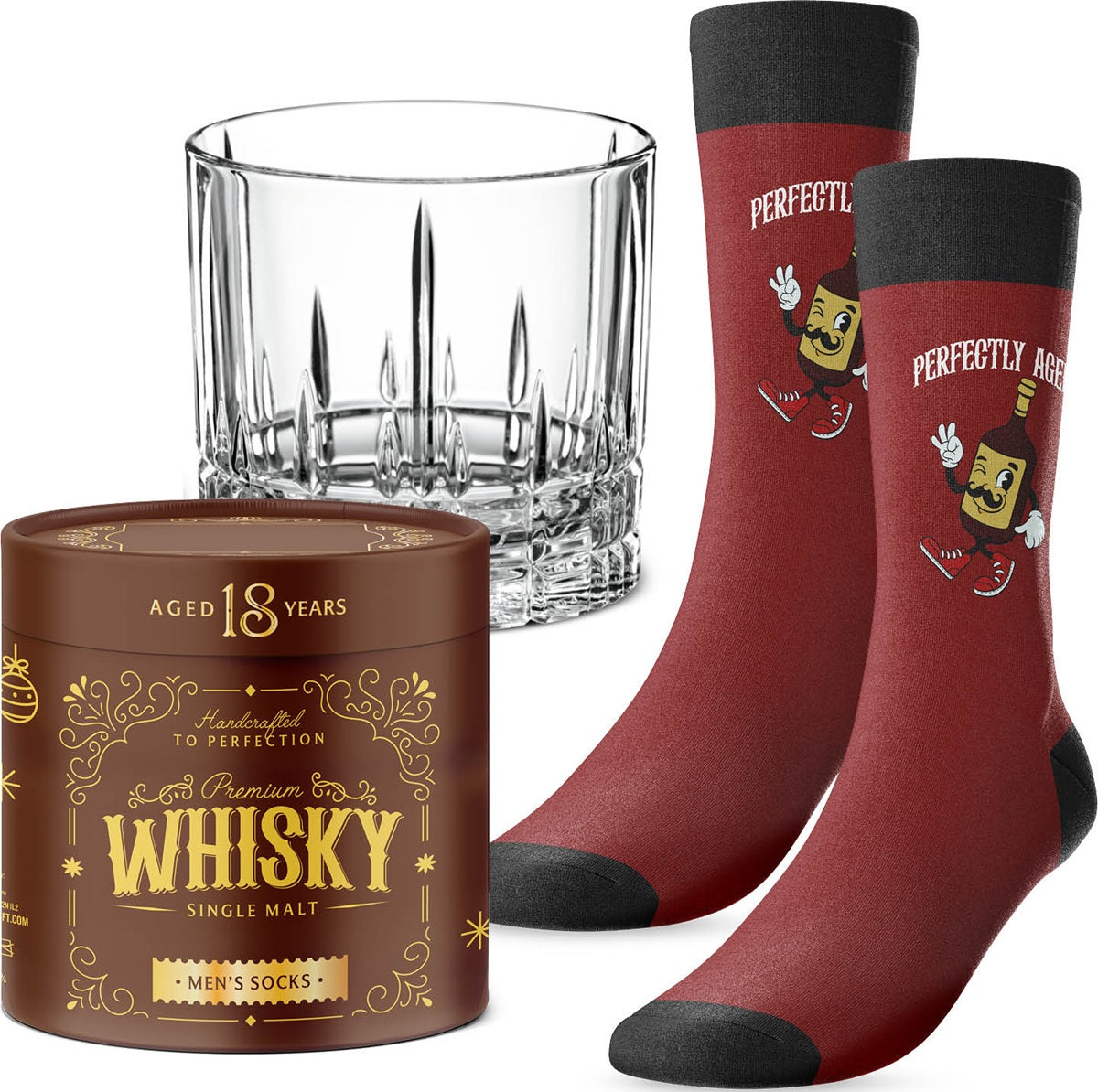 MENS NOVELTY WHISKEY SOCKS WITH COCKTAIL GLASS 6PC (Pre-Order)