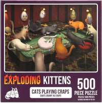 CATS PLAYING CRAPS 500 PIECE PUZZLE (Special Order)
