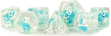 RESIN 7 DICE SET SNOWFLAKE INCLUSION 16MM (Special Order)