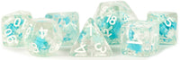 RESIN 7 DICE SET SNOWFLAKE INCLUSION 16MM (Special Order)