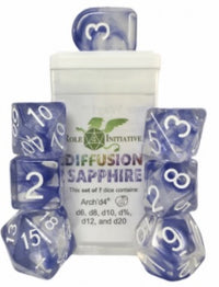 SET OF 7 DICE: SAPPHIRE ARCH'D4/BALANCE'D20 (Special Order)