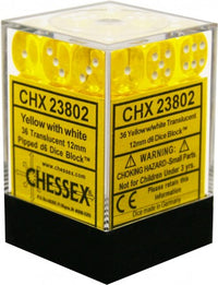 TRANSLUCENT 36D6 YELLOW/ WHITE 12MM (Special Order)