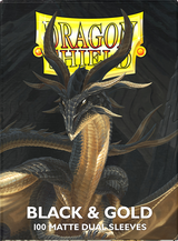 DRAGON SHIELD SLEEVES DUAL MATTE BLACK AND GOLD 100CT (Special Order)