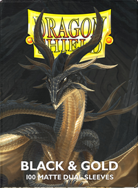 DRAGON SHIELD SLEEVES DUAL MATTE BLACK AND GOLD 100CT (Special Order)
