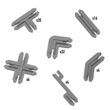 BATTLE SYSTEMS PLASTIC TERRAIN CLIPS GREY (Special Order)
