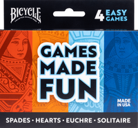 BICYCLE 4-GAME PACK (HEARTS/SPADES/EUCHRE/SOLITAIRE) (4/24) (Special Order)