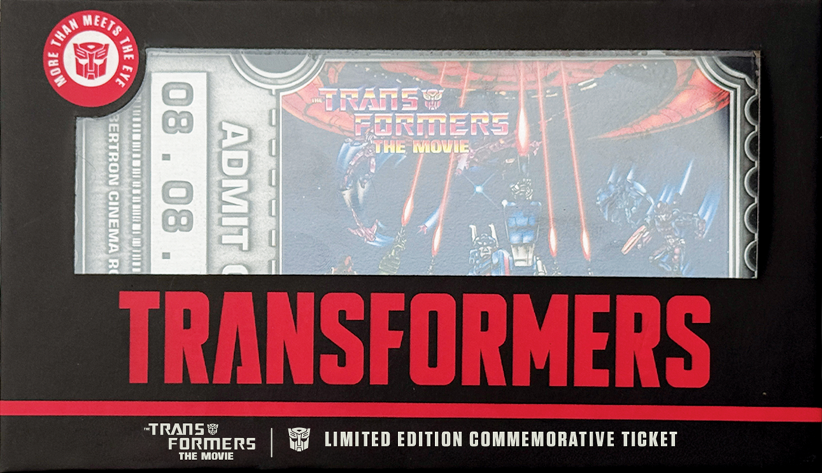 TRANSFORMERS: THE MOVIE - LIMITED EDITION 40TH ANNIVERSARY METAL REPLICA MOVIE TICKET (Pre-Order)