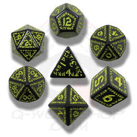 RUNIC DICE SET: BLACK/YELLOW (Special Order)