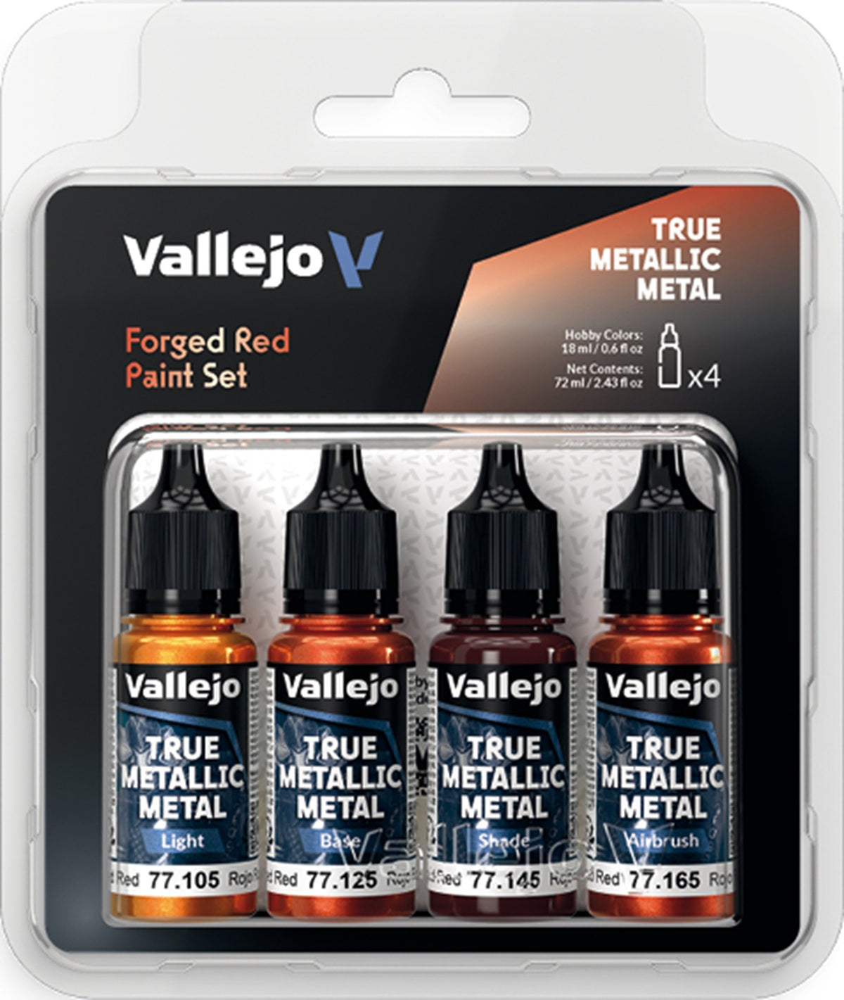 VALLEJO: TRUE METALLIC METAL FORGED RED PAINT SET (Pre-Order)