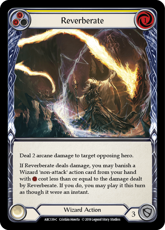 Reverberate (Yellow) [ARC139-C] (Arcane Rising) 1st Edition Rainbow Foil - POKÉ JEUX
