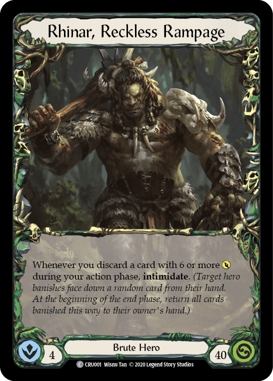Rhinar, Reckless Rampage [CRU001] (Crucible of War) 1st Edition Normal - POKÉ JEUX