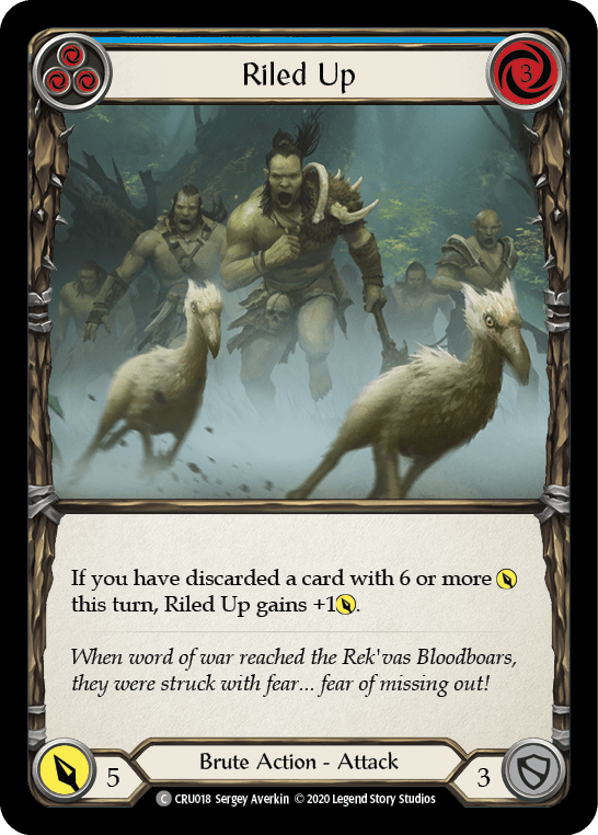 Riled Up (Blue) [CRU018] (Crucible of War) 1st Edition Rainbow Foil - POKÉ JEUX