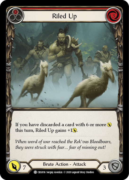Riled Up (Red) [CRU016] (Crucible of War) 1st Edition Rainbow Foil - POKÉ JEUX