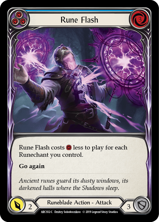 Rune Flash (Blue) [ARC102-C] (Arcane Rising) 1st Edition Rainbow Foil - POKÉ JEUX