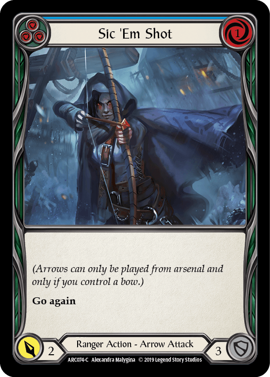 Sic 'Em Shot (Blue) [ARC074-C] (Arcane Rising) 1st Edition Rainbow Foil - POKÉ JEUX