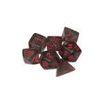 Dice: 7 pc: Translucent: Smoke / Red (EN) (Special Order)