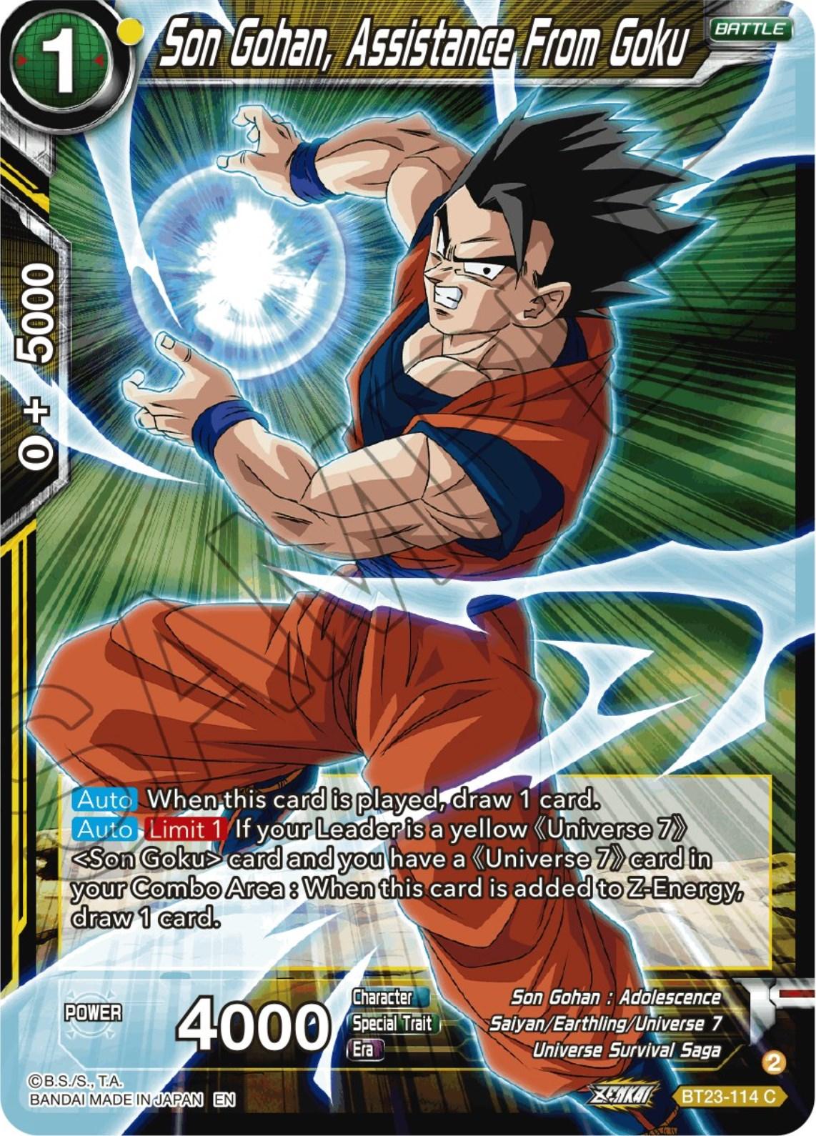 Son Gohan, Assistance From Goku (BT23-114) [Perfect Combination] - POKÉ JEUX