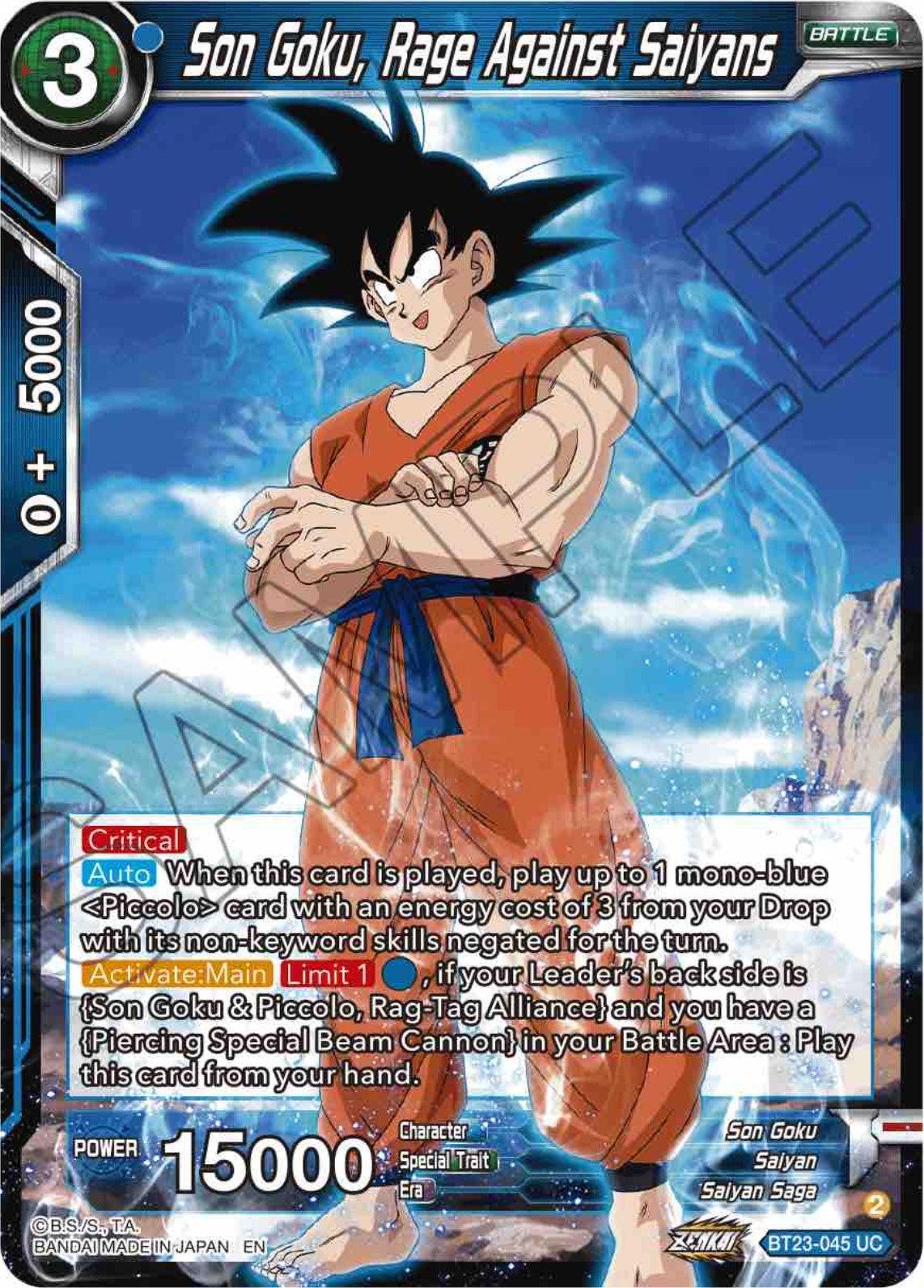 Son Goku, Rage Against Saiyans (BT23-045) [Perfect Combination] - POKÉ JEUX