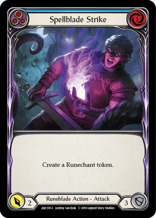 Spellblade Strike (Blue) [ARC105-C] (Arcane Rising) 1st Edition Rainbow Foil - POKÉ JEUX