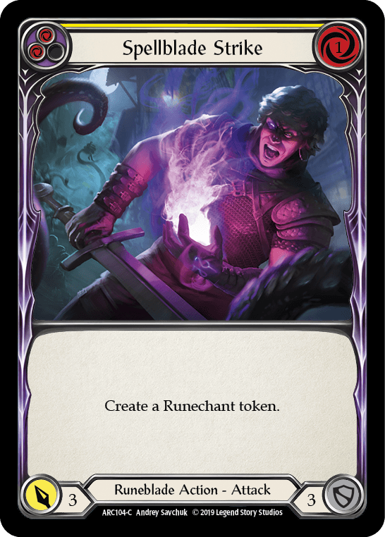 Spellblade Strike (Yellow) [ARC104-C] (Arcane Rising) 1st Edition Rainbow Foil - POKÉ JEUX