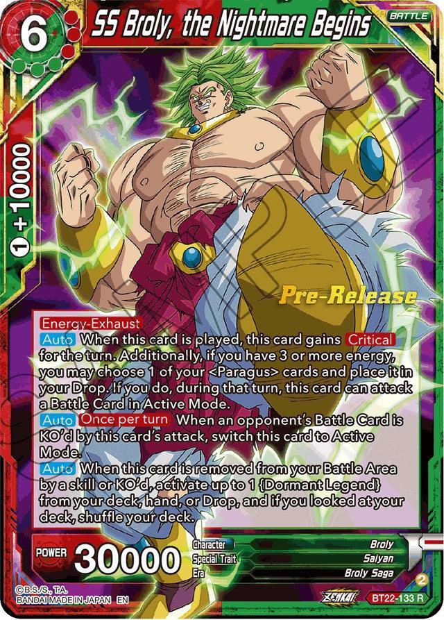 SS Broly, the Nightmare Begins (BT22-133) [Critical Blow Prerelease Promos] - POKÉ JEUX