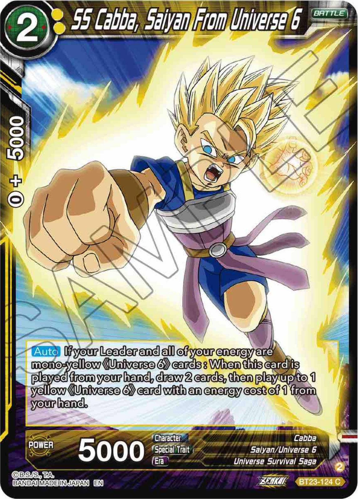 SS Cabba, Saiyan From Universe 6 (BT23-124) [Perfect Combination] - POKÉ JEUX