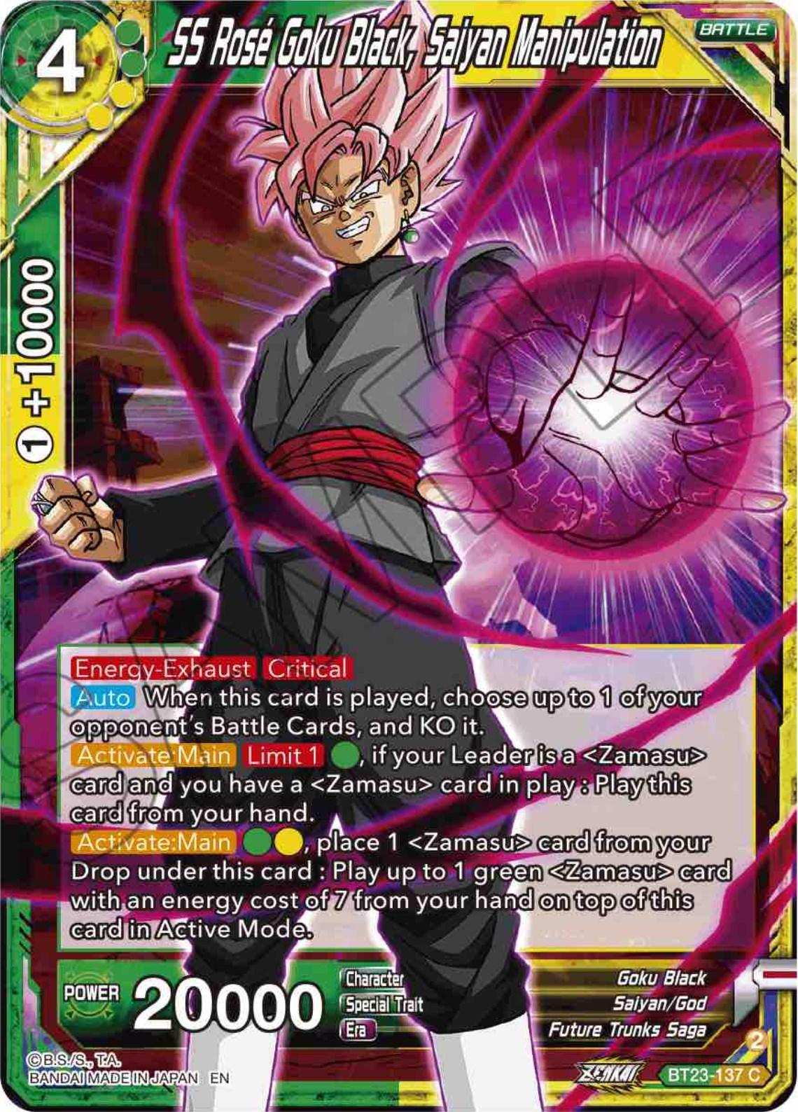 SS Rose Goku Black, Saiyan Manipulation (BT23-137) [Perfect Combination] - POKÉ JEUX