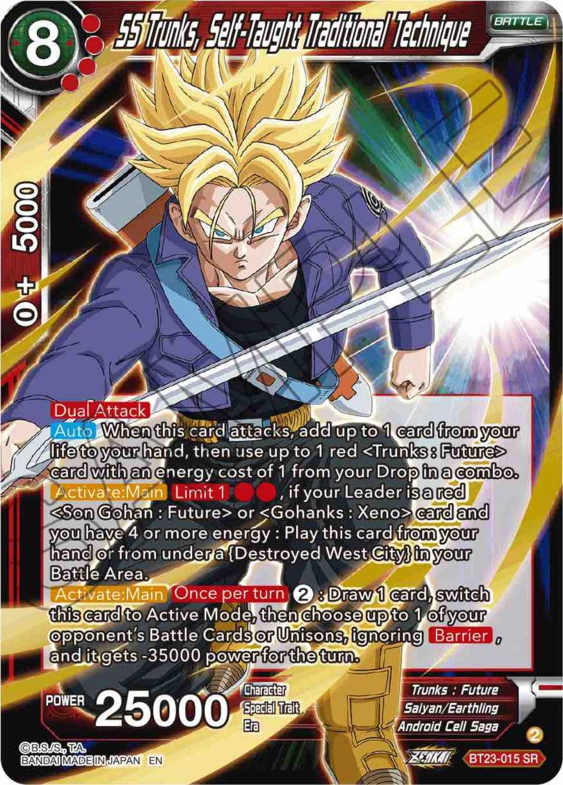 SS Trunks, Self-Taught Traditional Technique (BT23-015) [Perfect Combination] - POKÉ JEUX