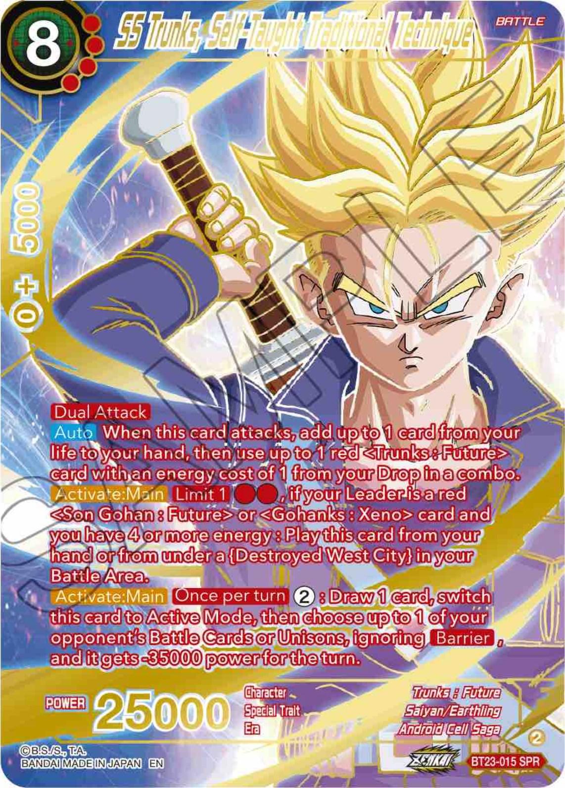 SS Trunks, Self-Taught Traditional Technique (SPR) (BT23-015) [Perfect Combination] - POKÉ JEUX