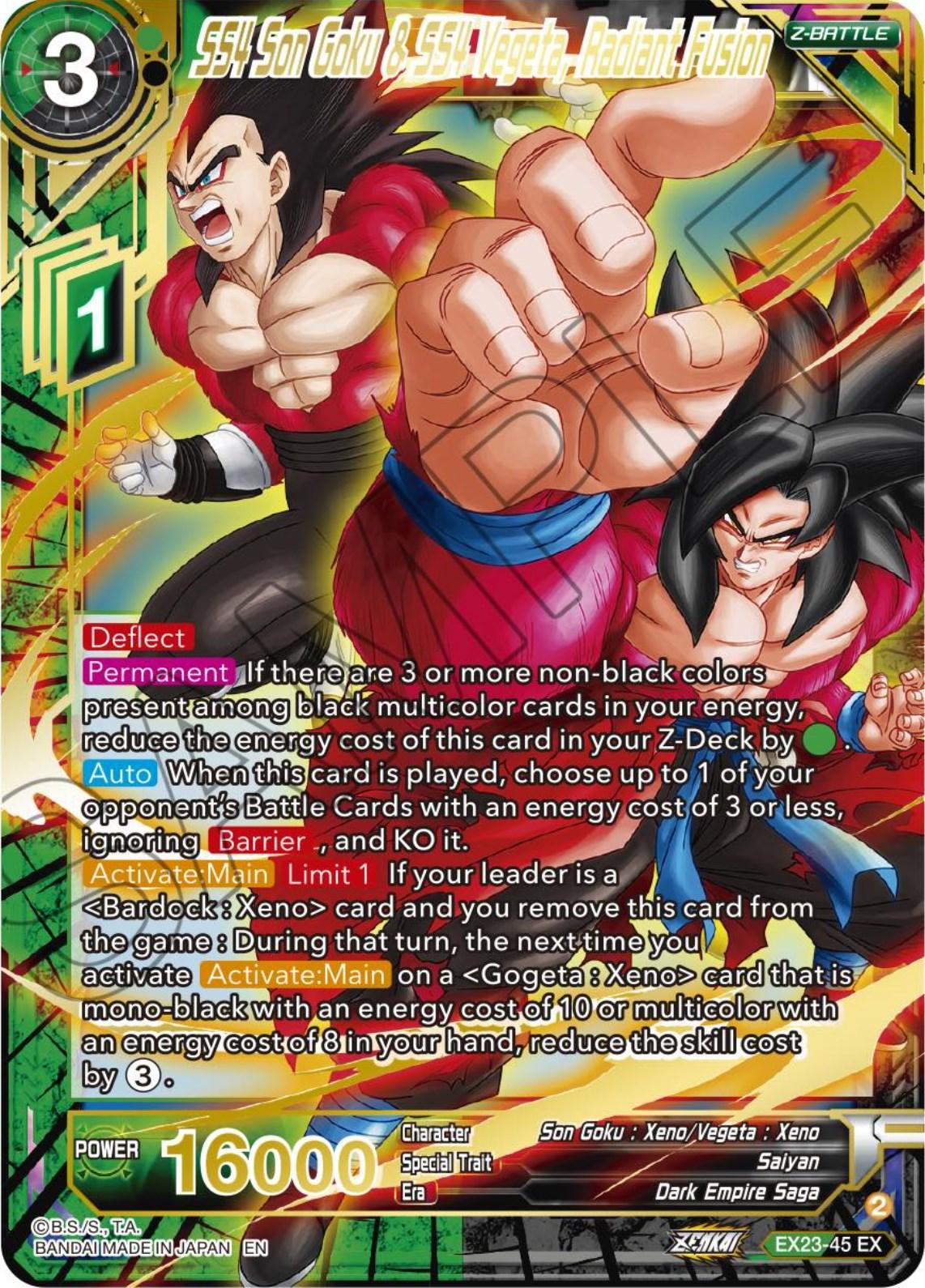 SS4 Son Goku & SS4 Vegeta, Radiant Fusion (EX23-45) [Premium Anniversary Box 2023] - POKÉ JEUX