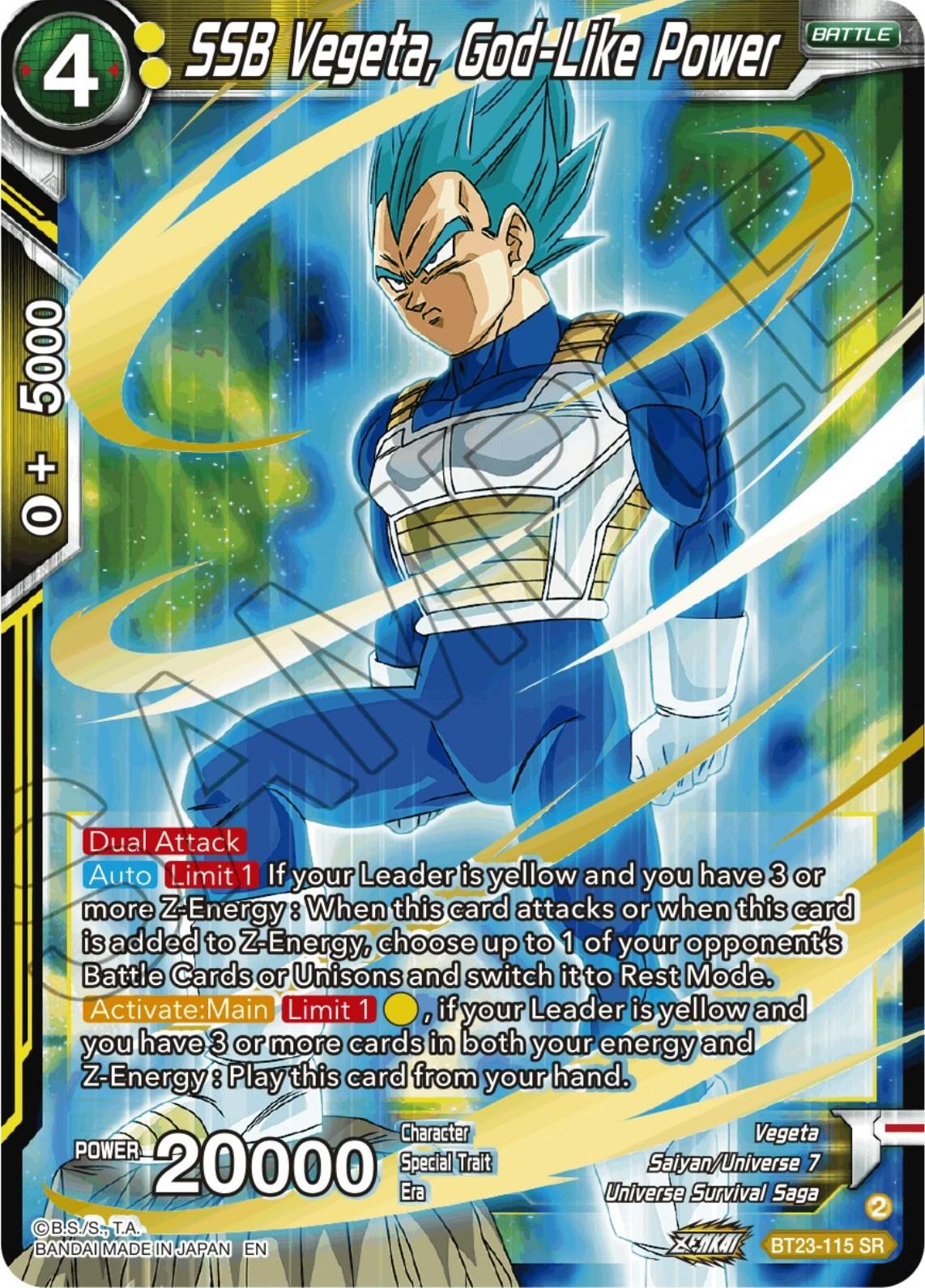 SSB Vegeta, God-Like Power (BT23-115) [Perfect Combination] - POKÉ JEUX