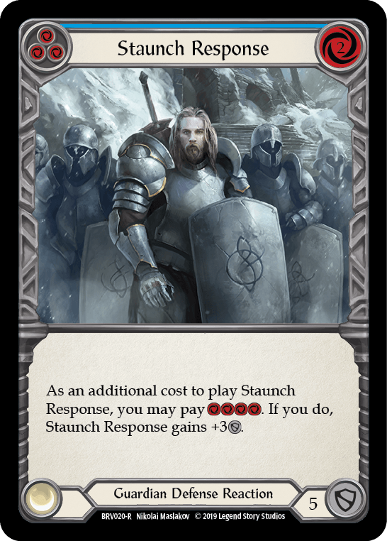 Staunch Response (Blue) [BVO020-R] (Bravo Hero Deck) 1st Edition Normal - POKÉ JEUX