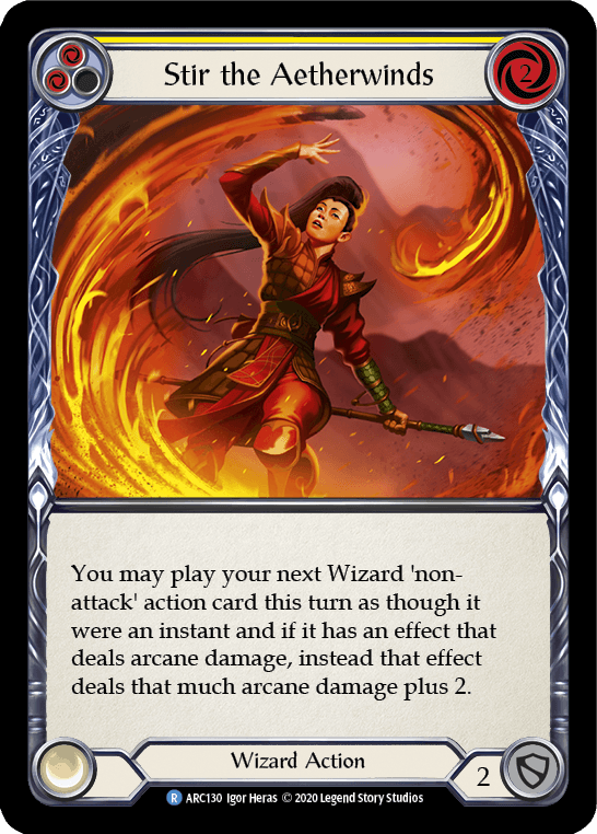 Stir the Aetherwinds (Yellow) [U-ARC130] (Arcane Rising Unlimited) Unlimited Rainbow Foil - POKÉ JEUX