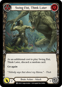 Swing Fist, Think Later (Blue) [CRU021] (Crucible of War) 1st Edition Normal - POKÉ JEUX