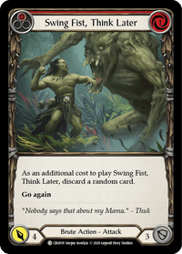 Swing Fist, Think Later (Red) [CRU019] (Crucible of War) 1st Edition Normal - POKÉ JEUX