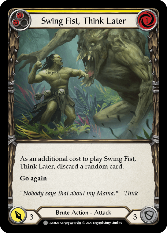 Swing Fist, Think Later (Yellow) [CRU020] (Crucible of War) 1st Edition Normal - POKÉ JEUX