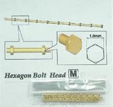 Adlers Nest Hexagon Bolt Head 1.0mm, M, Brass (45 pcs) (Special Order)