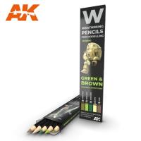 AK Interactive Weathering Pencil Set - Green and Brown Camouflages (Special Order)