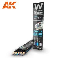 AK Interactive Weathering Pencil Set - Grey and Blue Camouflages (Special Order)