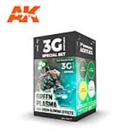 AK Interactive Wargame Color Set Green Plasma And Glowing Effect (Special Order)