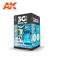 AK Interactive Wargame Color Set Blue Plasma And Glowing Effects (Special Order)