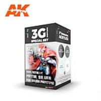 AK Interactive Wargame Color Set Non Metallic Metal Silver (W.B) (Special Order)
