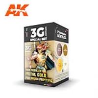 AK Interactive Wargame Color Set Non Metallic Metal Gold (W. B.) (Special Order)