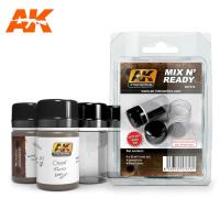 AK Interactive Mix N Ready (4 Empty Jars Whith Labels) (Special Order)