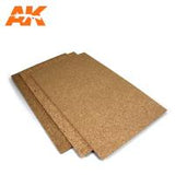AK Interactive Cork Sheets - Fine Grained - 200 X 300 X 2mm (2 Sheets) (Special Order)