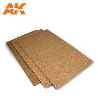 AK Interactive Cork Sheets - Fine Grained - 200 X 300 X 3mm (2 Sheets) (Special Order)