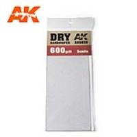 AK Interactive Dry Sandpaper 600 Grit. 3 units (Special Order)