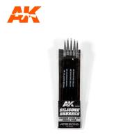 AK Interactive Silicone Brushes Medium Hard Tip, Small - 5Pk (Special Order)