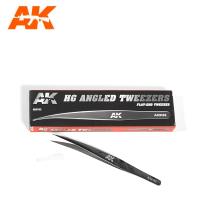 AK Interactive HG Angled Tweezers 02 Flat-End (Special Order)