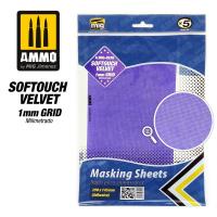 Ammo Mig Softouch Velvet Adhesive Masking Sheets with 1mm Grid, 5 Sheets (290mm x 145mm) (Special Order)